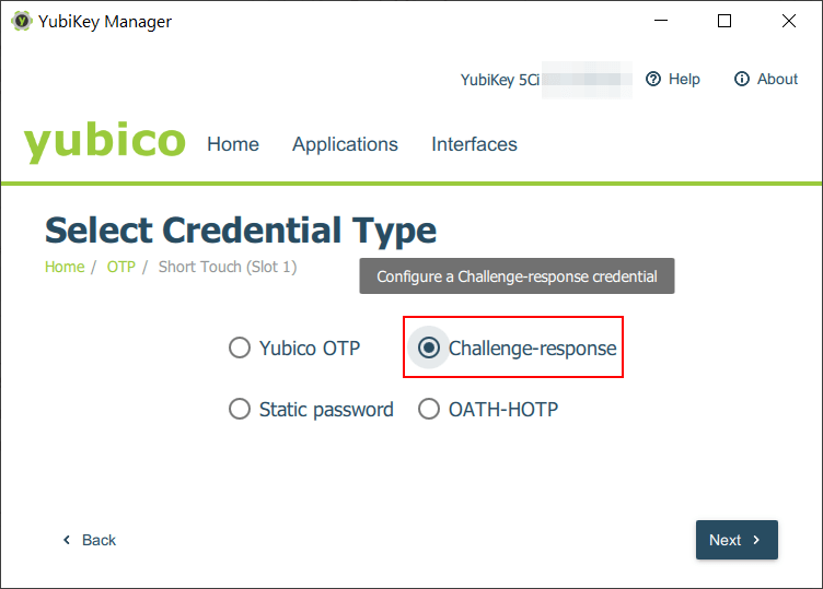 Select Credential Type