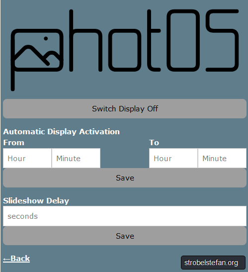 photOS - Display-Einstellungen