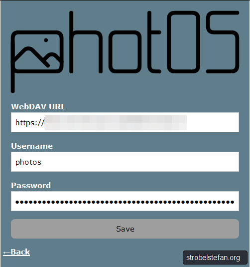 photOS - Webdav-Einstellungen